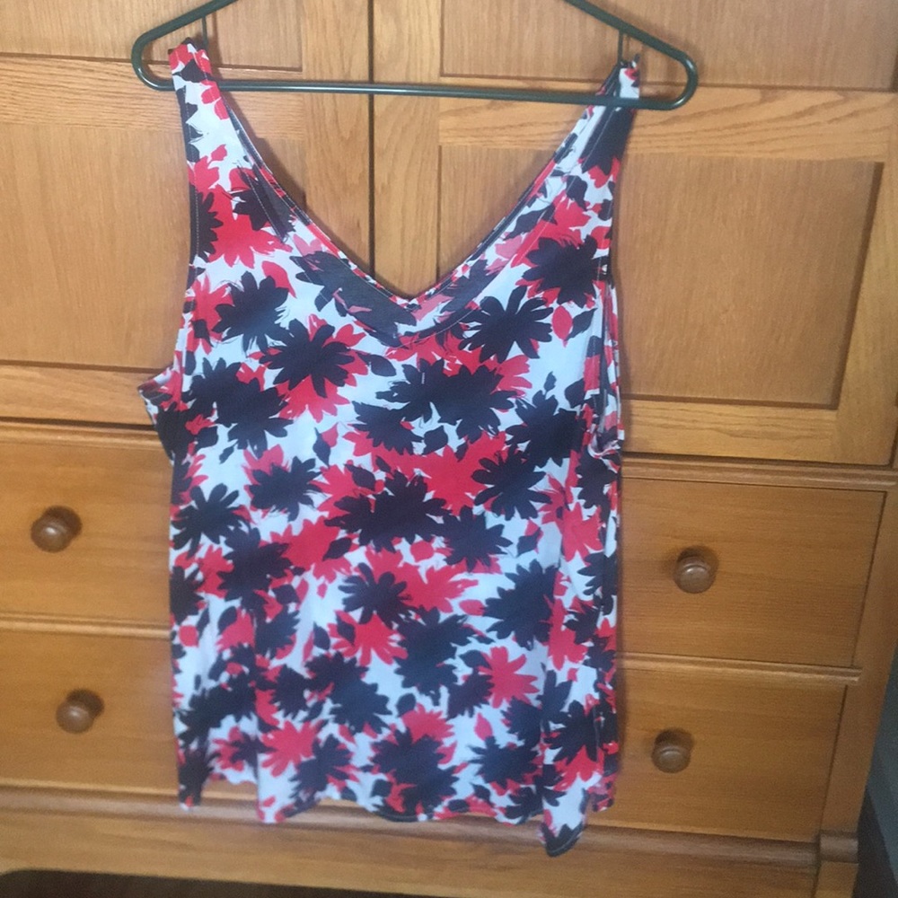 Red white and black tank